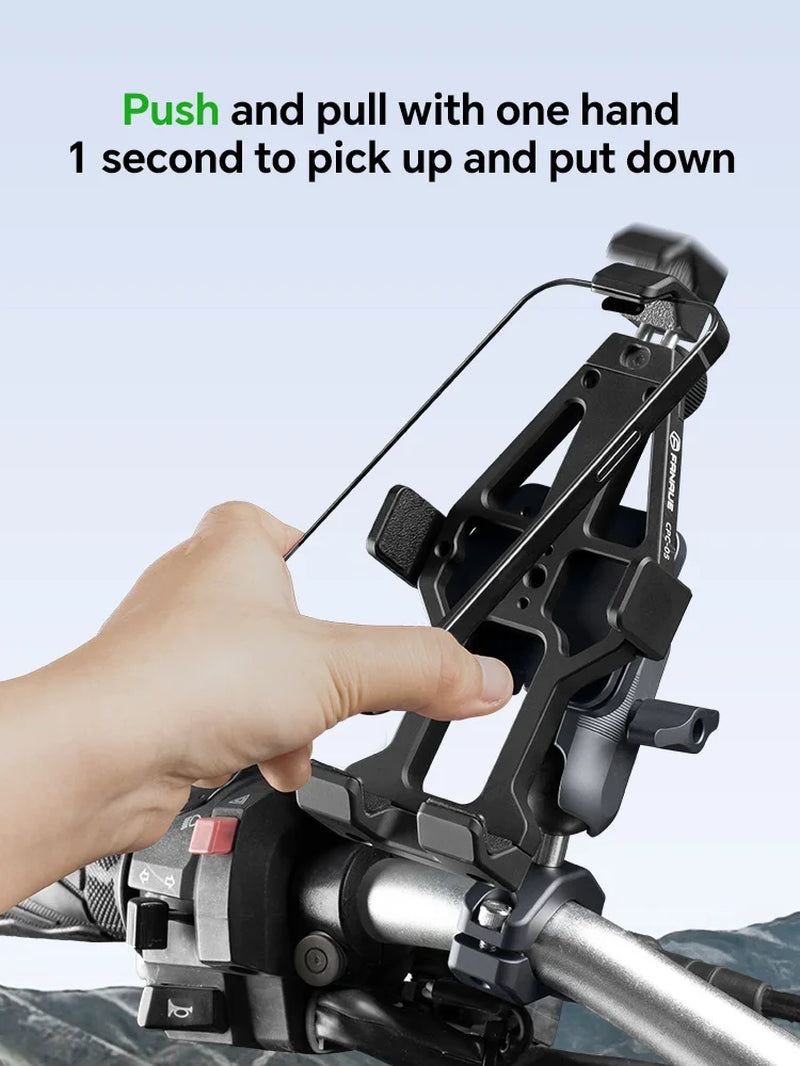 FANAUE Motorcycle Phone Holder 360° Rotating Adjustable Aluminum Alloy Handlebar Cell Clip for ATV/ UTV Bike Bicycle Motorbike