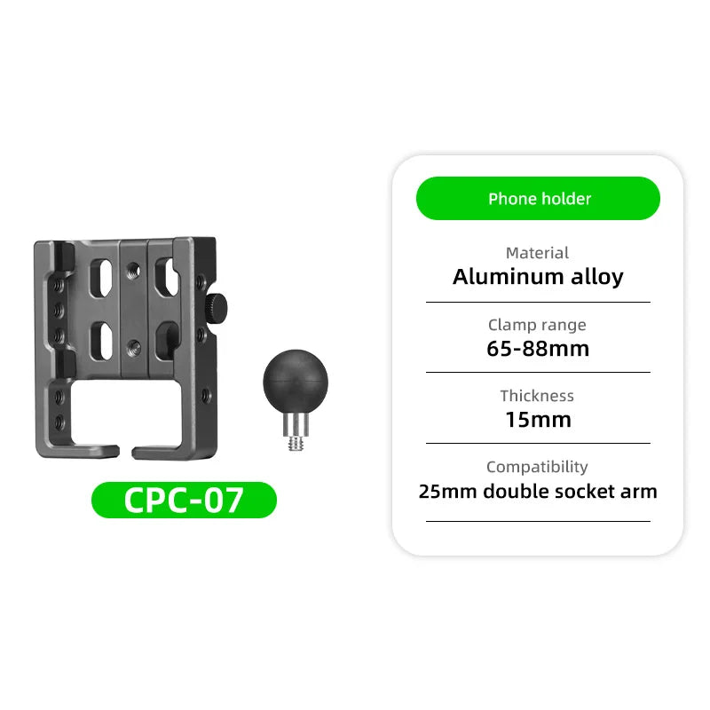 FANAUE Aluminum 1 Inch Ball Handlebar Clamp Mount Base for Double Socket Arm Bike Motorcycle Phone Holder Compatible Ram Mounts