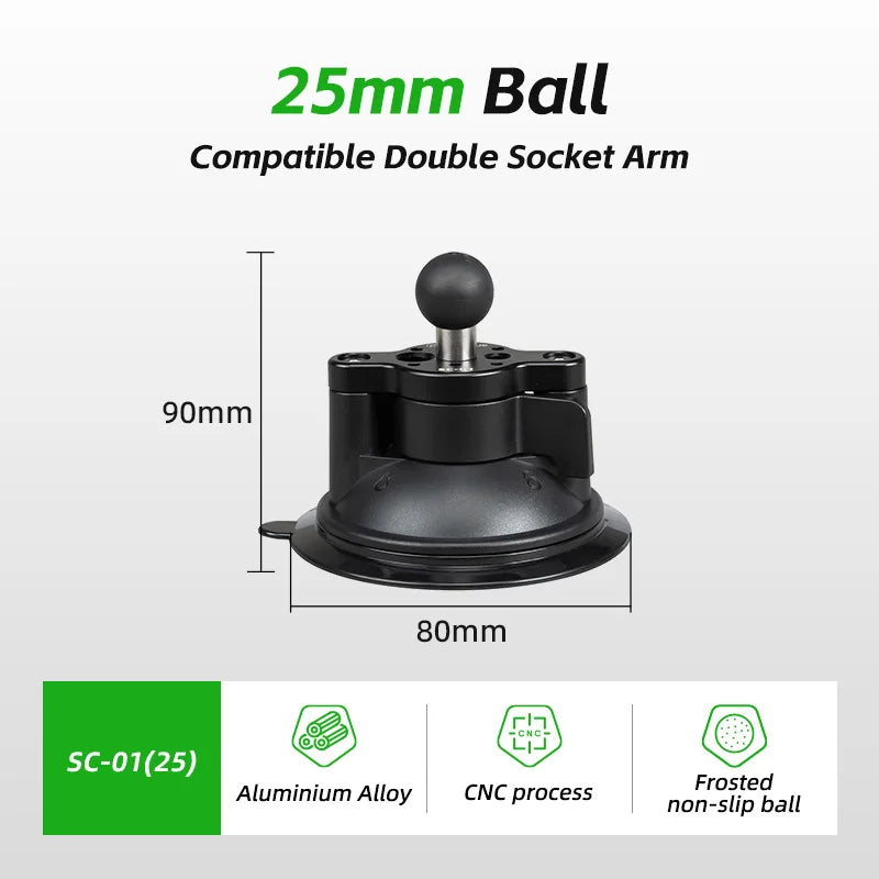 FANAUE Aluminum 1 Inch Ball Handlebar Clamp Mount Base for Double Socket Arm Bike Motorcycle Phone Holder Compatible Ram Mounts