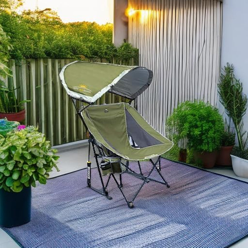 Pod Rocker Outdoor Rocking Chair with Sunshade Canopy