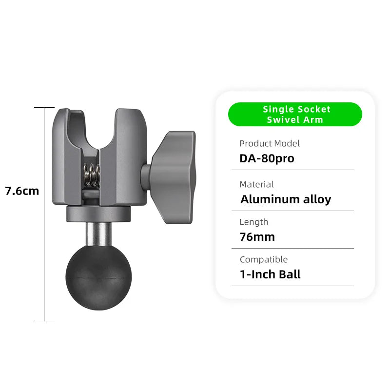 FANAUE Aluminum 1 Inch Ball Handlebar Clamp Mount Base for Double Socket Arm Bike Motorcycle Phone Holder Compatible Ram Mounts