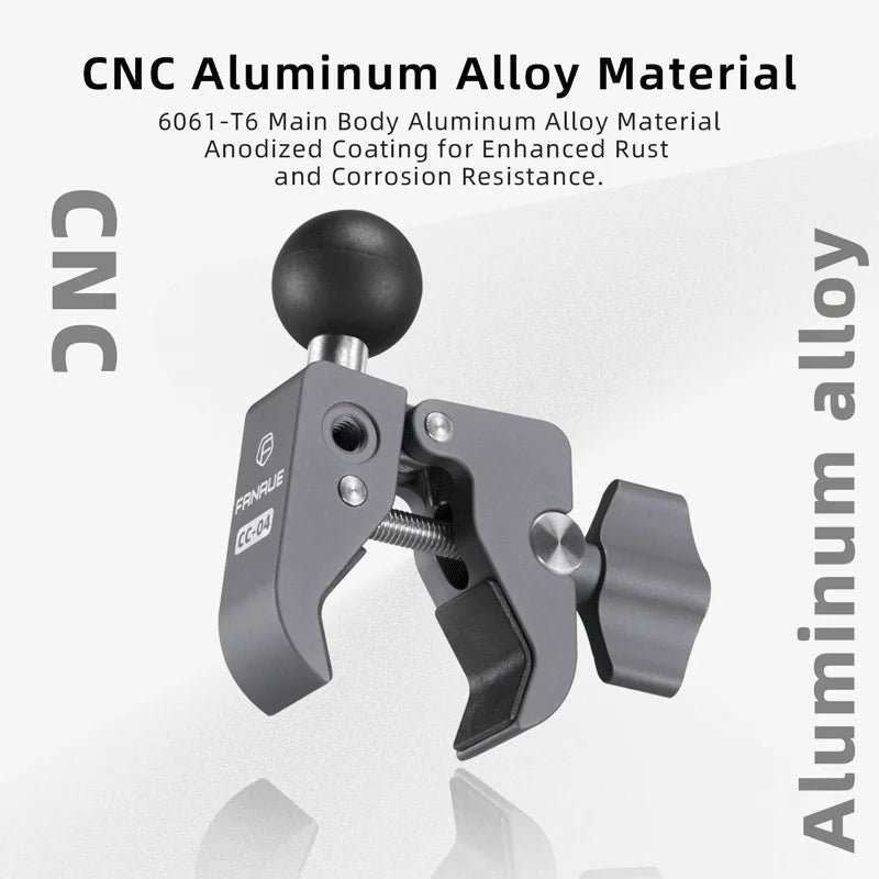 FANAUE Aluminum 1 Inch Ball Handlebar Clamp Mount Base for Double Socket Arm Bike Motorcycle Phone Holder Compatible Ram Mounts