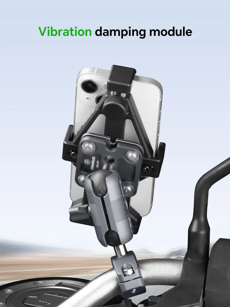 FANAUE Motorcycle Phone Holder 360° Rotating Adjustable Aluminum Alloy Handlebar Cell Clip for ATV/ UTV Bike Bicycle Motorbike