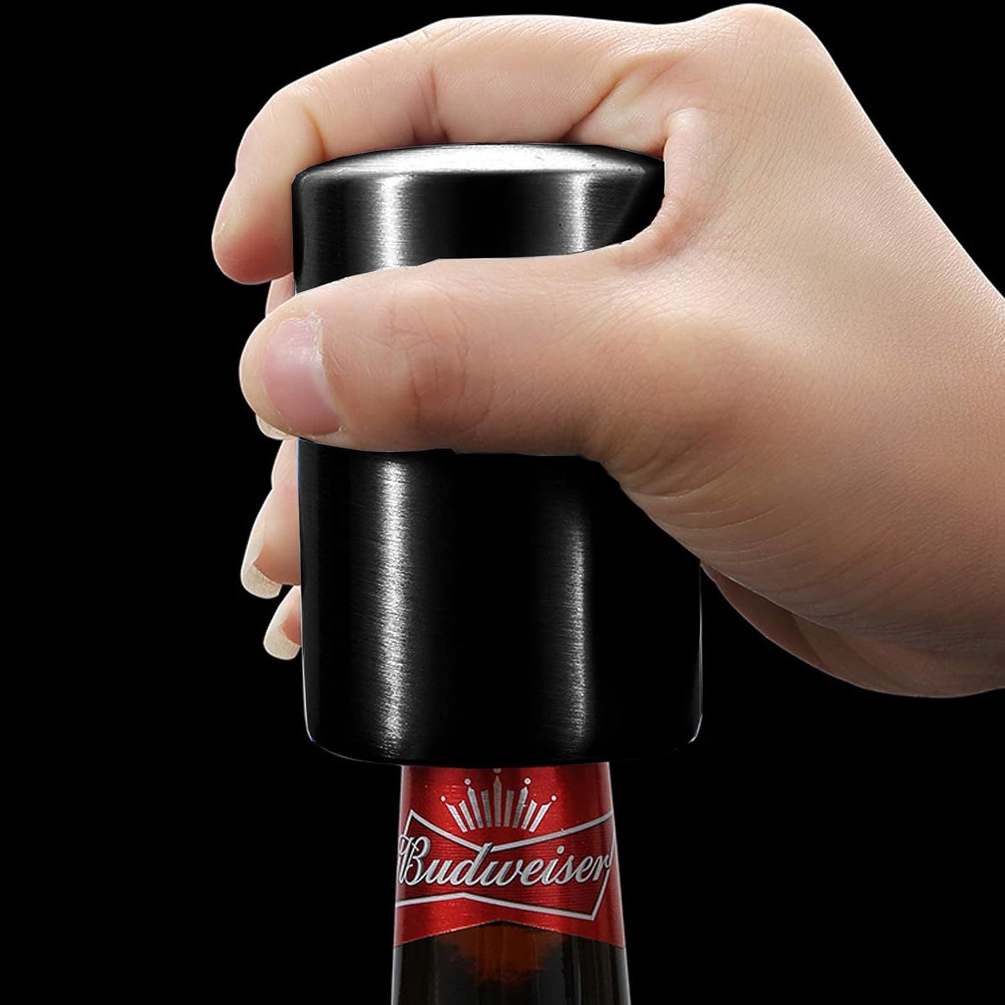 Father'S Day Gift for Dad, Push down Bottle Opener, Automatic Beer Openers, Stainless Steel Bottle Cap Mover, Funny Kitchen Gadgets, Beer Bar Accessories Gifts for Him BF, Magnetic Corkscrew