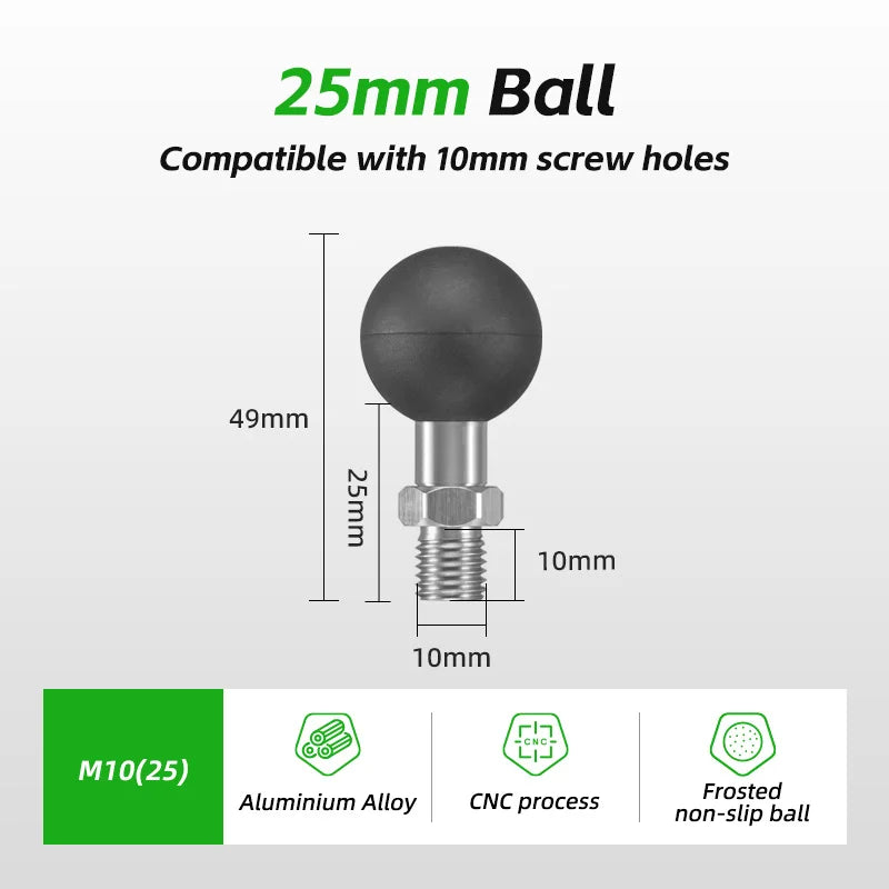 FANAUE Aluminum 1 Inch Ball Handlebar Clamp Mount Base for Double Socket Arm Bike Motorcycle Phone Holder Compatible Ram Mounts
