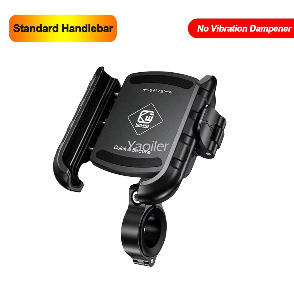 Aluminum Anti-Vibration Motorcycle Phone Mount Holder 1S Lock Camera Friendly Anti-Theft Handlebar for Bike Bicycle Scooter ATV