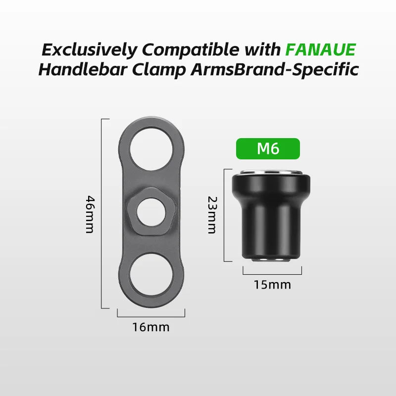 FANAUE Aluminum 1 Inch Ball Handlebar Clamp Mount Base for Double Socket Arm Bike Motorcycle Phone Holder Compatible Ram Mounts