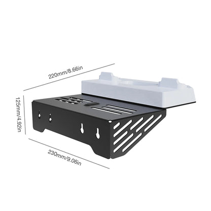 Shelf Floating Mount with Dual Controller Charger RGB Light Wall Stand W/ Headset Holder for PS5/PS5 Slim Disc & Digital Console
