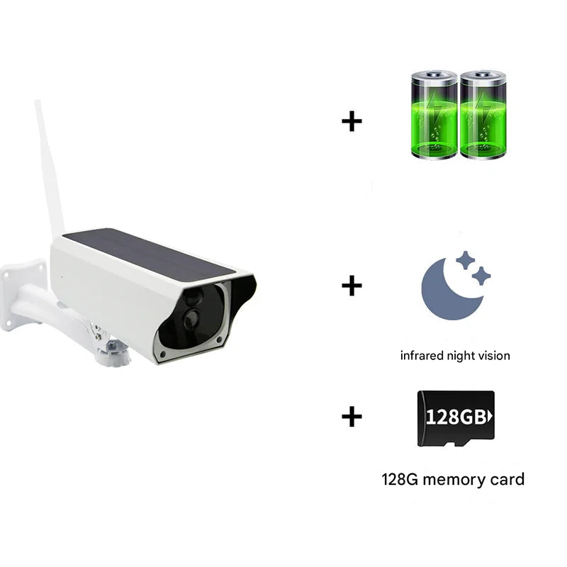 2MP 1080P Solar Security Wifi Camera CCTV Night Vision & APP Alert, Home Protection AI Human Detection Security CCTV Monitor