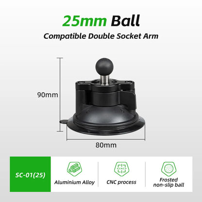 FANAUE Aluminum 1 Inch Ball Handlebar Clamp Mount Base for Double Socket Arm Bike Motorcycle Phone Holder Compatible Ram Mounts