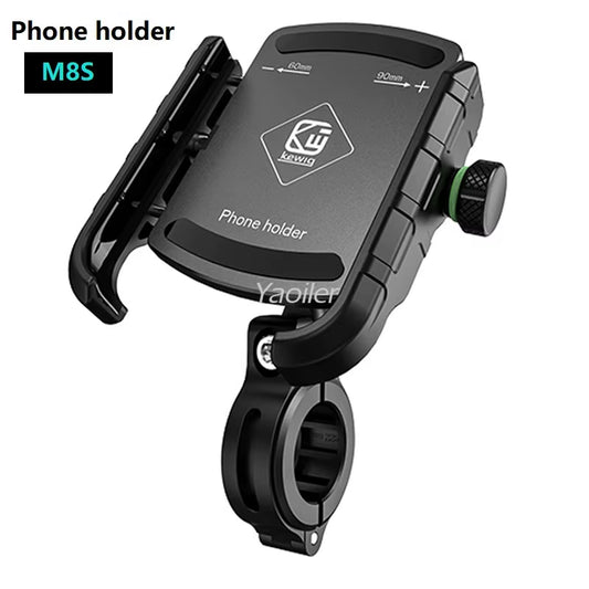 Aluminum Anti-Vibration Motorcycle Phone Mount Holder 1S Lock Camera Friendly Anti-Theft Handlebar for Bike Bicycle Scooter ATV