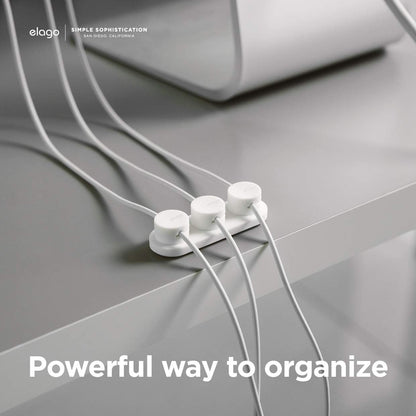 Magnetic Cable Management Buttons, Magnetic Cable Holder, Organize 3 Cables, Powerful Magnets, Reusable Sticker Attaches to Surface, Desk Organization (Black)