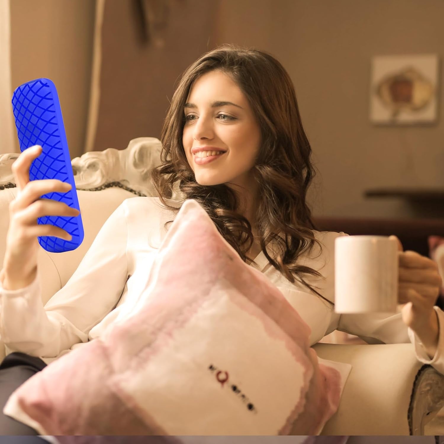 Roku TV Remote Cover, Silicone Protective Controller Universal Sleeve Skin Blue