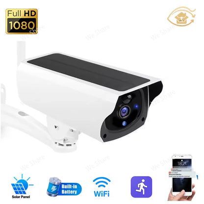 2MP 1080P Solar Security Wifi Camera CCTV Night Vision & APP Alert, Home Protection AI Human Detection Security CCTV Monitor