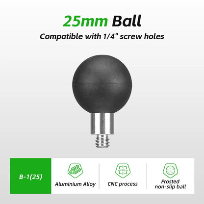 FANAUE Aluminum 1 Inch Ball Handlebar Clamp Mount Base for Double Socket Arm Bike Motorcycle Phone Holder Compatible Ram Mounts