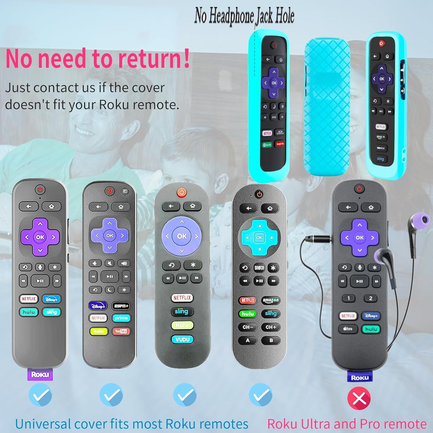 Remote Case for Roku, Battery Cover for TCL Roku Smart TV Steaming Stick Remote, Roku TV Remote Cover Silicone Protective Controller Universal Sleeve Skin Red