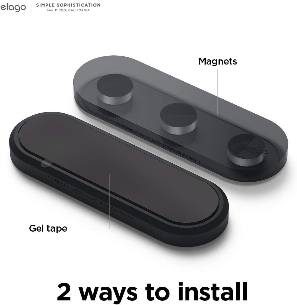 Magnetic Cable Management Buttons, Magnetic Cable Holder, Organize 3 Cables, Powerful Magnets, Reusable Sticker Attaches to Surface, Desk Organization (Black)