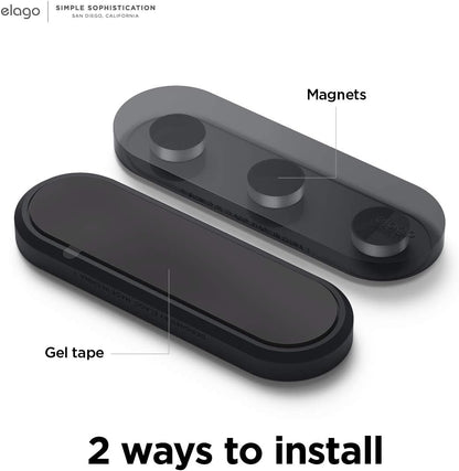 Magnetic Cable Management Buttons, Magnetic Cable Holder, Organize 3 Cables, Powerful Magnets, Reusable Sticker Attaches to Surface, Desk Organization (Black)