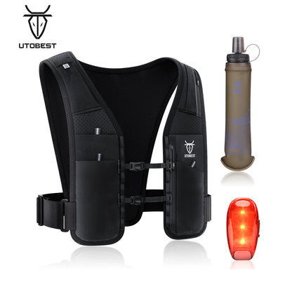 UTR113 Reflective Running Hydration Vest Adjustable Phone Holder for Training Cycling Hiking