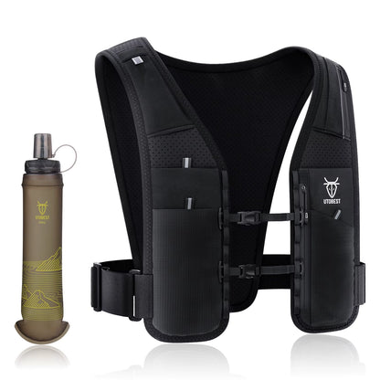 UTR113 Reflective Running Hydration Vest Adjustable Phone Holder for Training Cycling Hiking