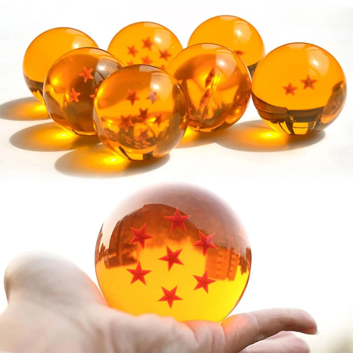 Dragon Ball Z 3.5Cm Stars Crystal Ball Anime Orange Crystal Desktop Ornaments Toys Collection for Kids Gift