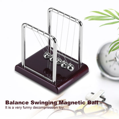 Steel Balance Swinging Magnetic Ball Cradle Physics Science Pendulum Desk Fun Toy Gift