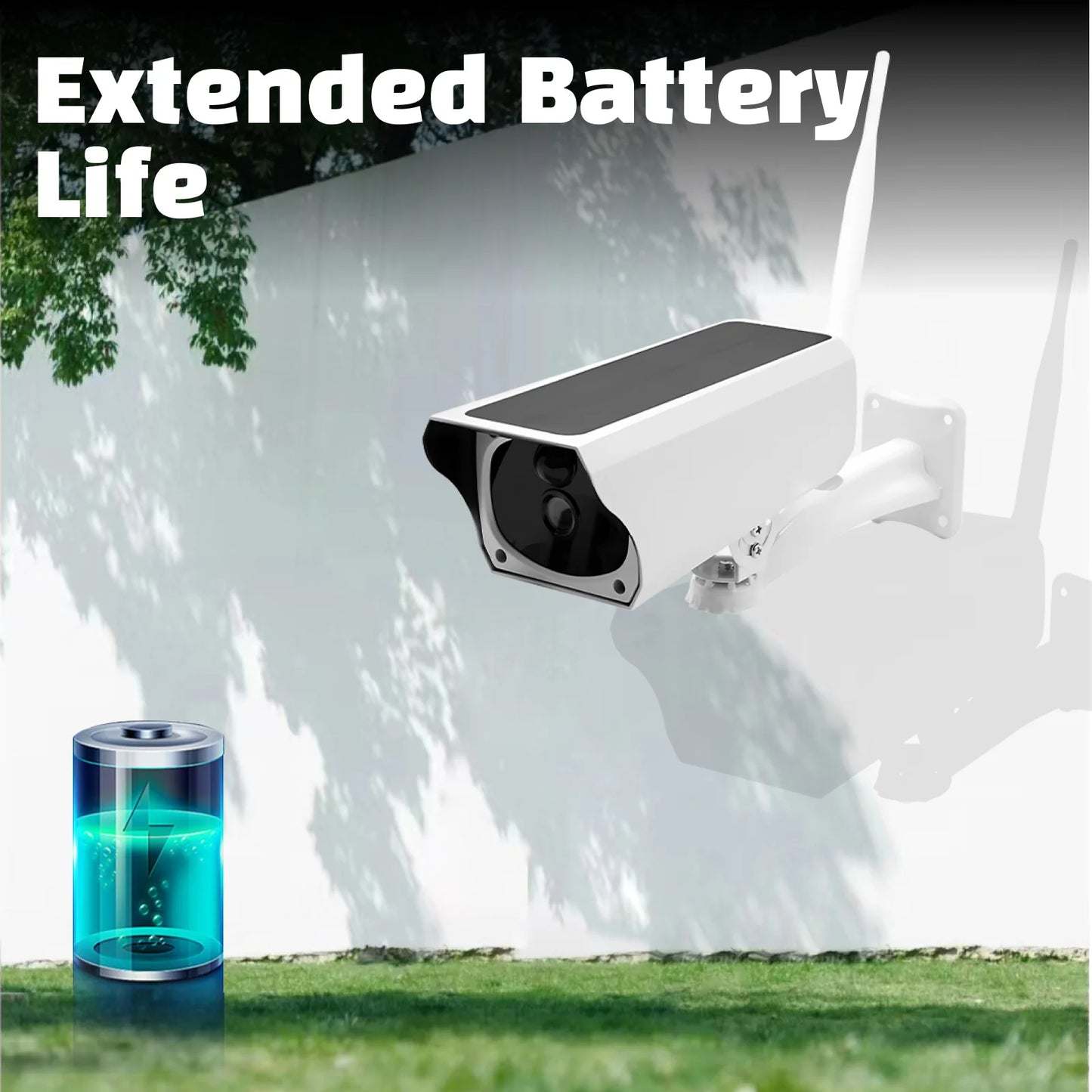2MP 1080P Solar Security Wifi Camera CCTV Night Vision & APP Alert, Home Protection AI Human Detection Security CCTV Monitor