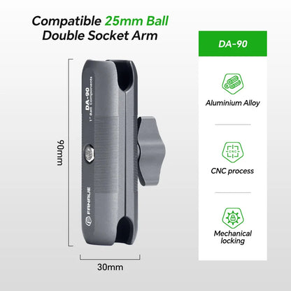 FANAUE Aluminum 1 Inch Ball Handlebar Clamp Mount Base for Double Socket Arm Bike Motorcycle Phone Holder Compatible Ram Mounts