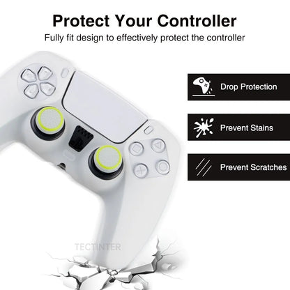 Glowing Silicone Case for PS5 Controller Rubber Cover Shell for PS5 Gamepad Joystick for PS5 Accessories Thumbstick Grip Caps