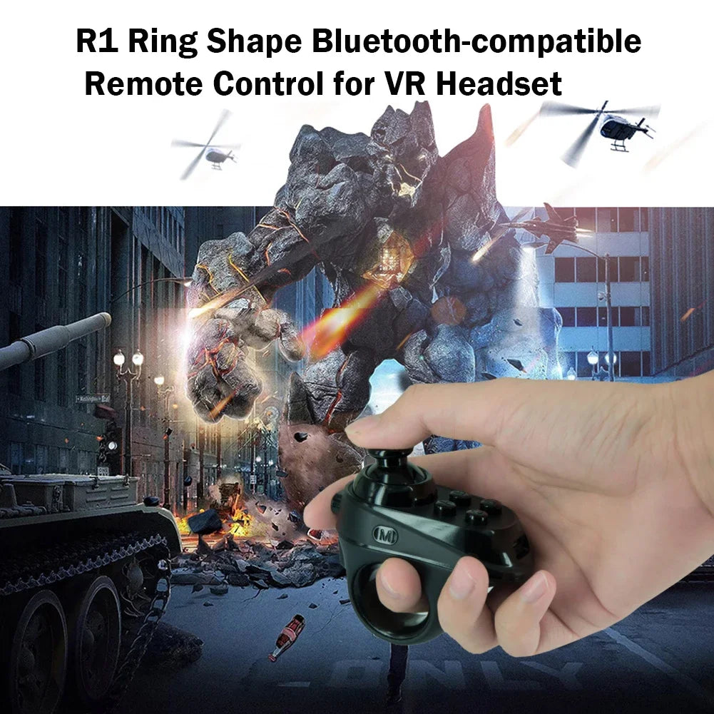 R1 Wireless Bluetooth 4.0 Gamepad Ring Shape Mini Gaming Controller Remote Control Ring for Ios Android Smartphone 3D VR Headset