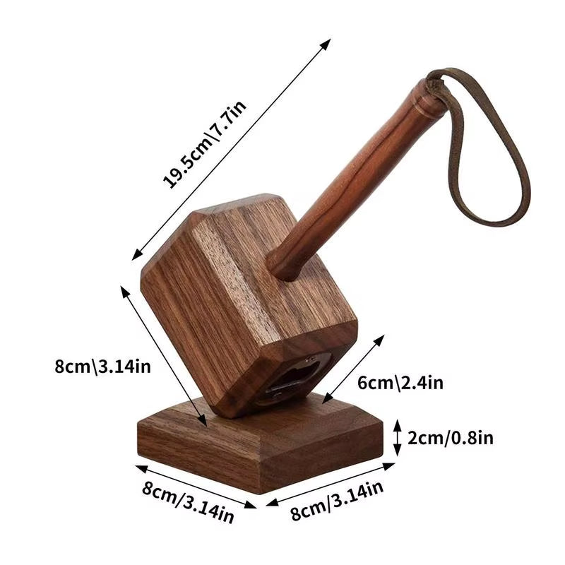 Bottle Opener Beer Opener Magnetic Base Wooden Hammer Beer Opener Home Bar Hammer Fun Gift Thanksgiving Day Christmas Gift