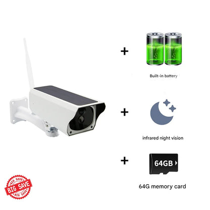 2MP 1080P Solar Security Wifi Camera CCTV Night Vision & APP Alert, Home Protection AI Human Detection Security CCTV Monitor