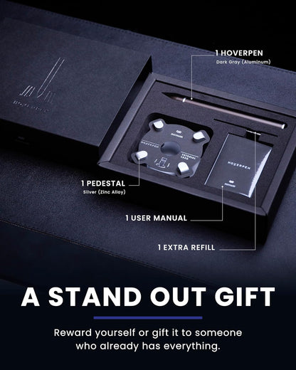 Hoverpen - Luxury Pen for Men & Women, Vertically Standing Executive Ballpoint Pen with Top Grade Free-Flowing Ink Refill, Metal Made, Unique Gifts, Luxury Pen for Men, Mens Gifts Ideas