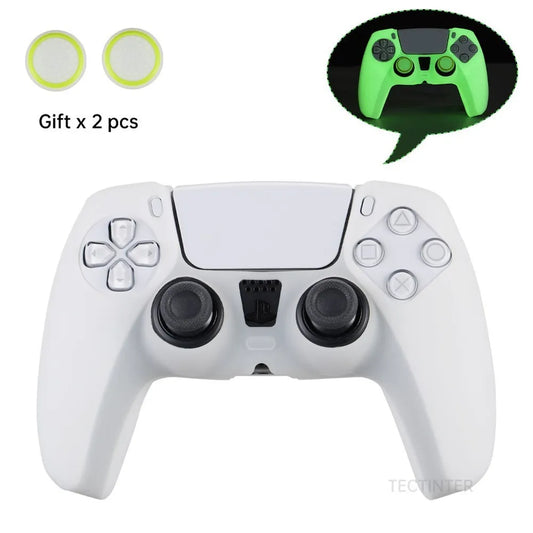 Glowing Silicone Case for PS5 Controller Rubber Cover Shell for PS5 Gamepad Joystick for PS5 Accessories Thumbstick Grip Caps