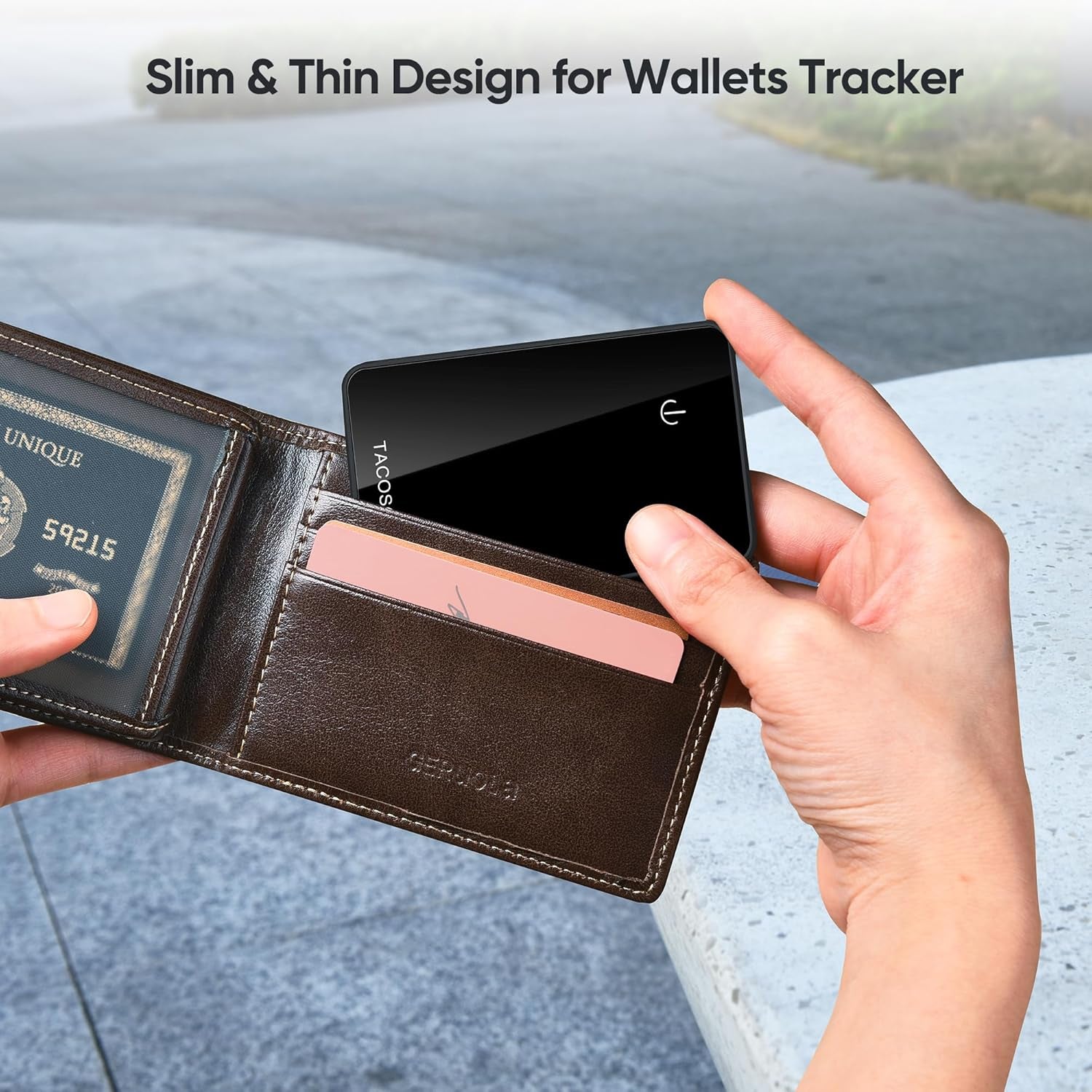Mfi Certified Wallet-Tracker-Card-2 Pack, Ultra Slim Blutooth Tracker Card for Wallet-Finder-Tracker Tag Work with Apple Find My (Ios Only) IPX6 Waterproof, 2-Year Battery Life - Black