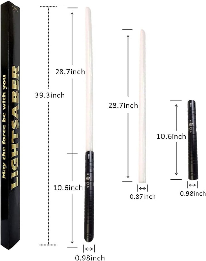 Lightsaber Metal Hilt Duel Light Saber RGB 11 Colors Changeable Light up Lightsaber with 3 Sets Soundfonts