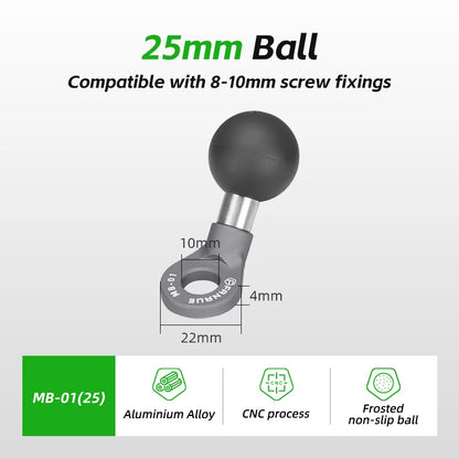 FANAUE Aluminum 1 Inch Ball Handlebar Clamp Mount Base for Double Socket Arm Bike Motorcycle Phone Holder Compatible Ram Mounts