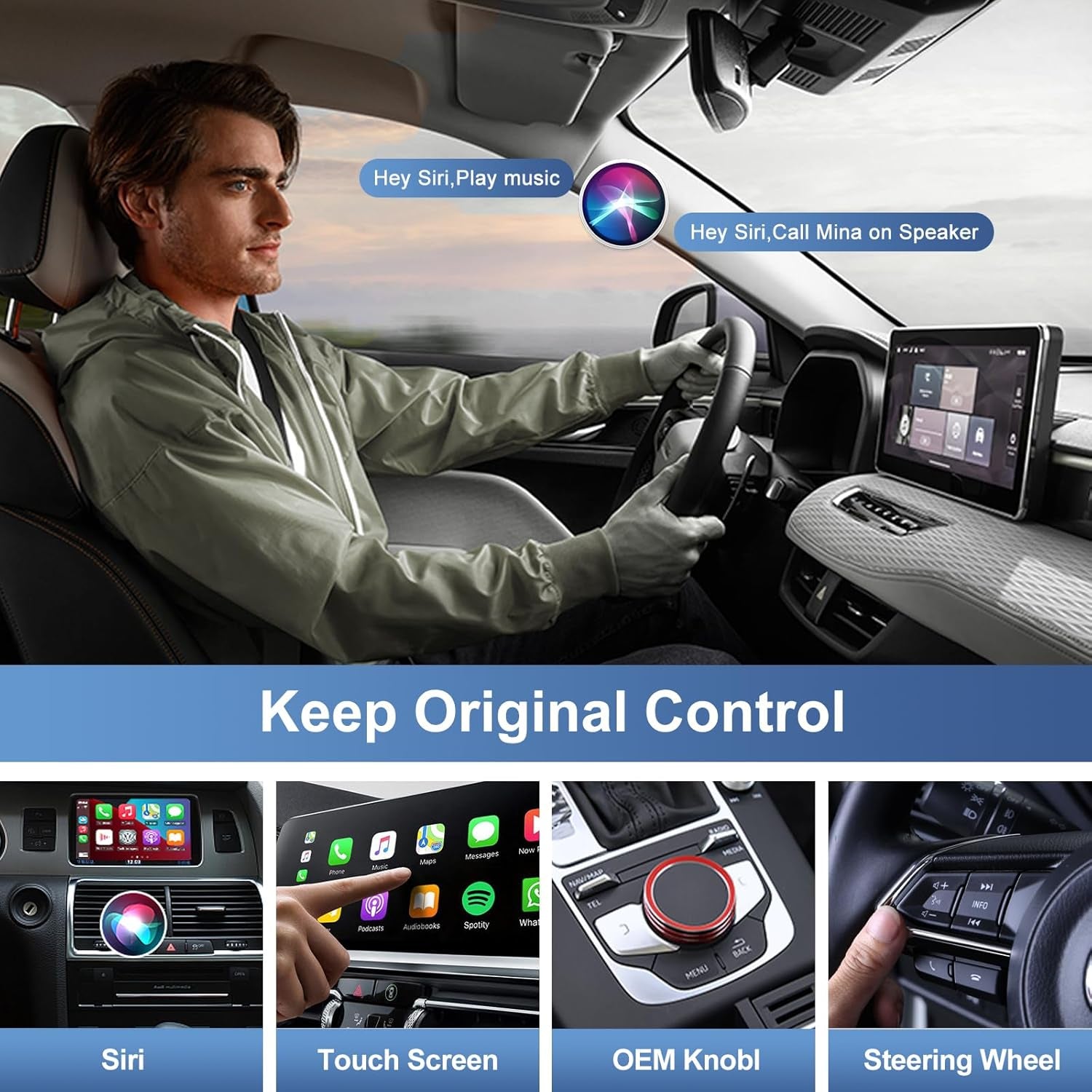 Carplay Wireless Adapter, Wireless Carplay Adapter for Apple 2024, Support Online Update Wired to Wireless Carplay Adapter, Super Mini Carplay Dongle for Iphone Plug and Play